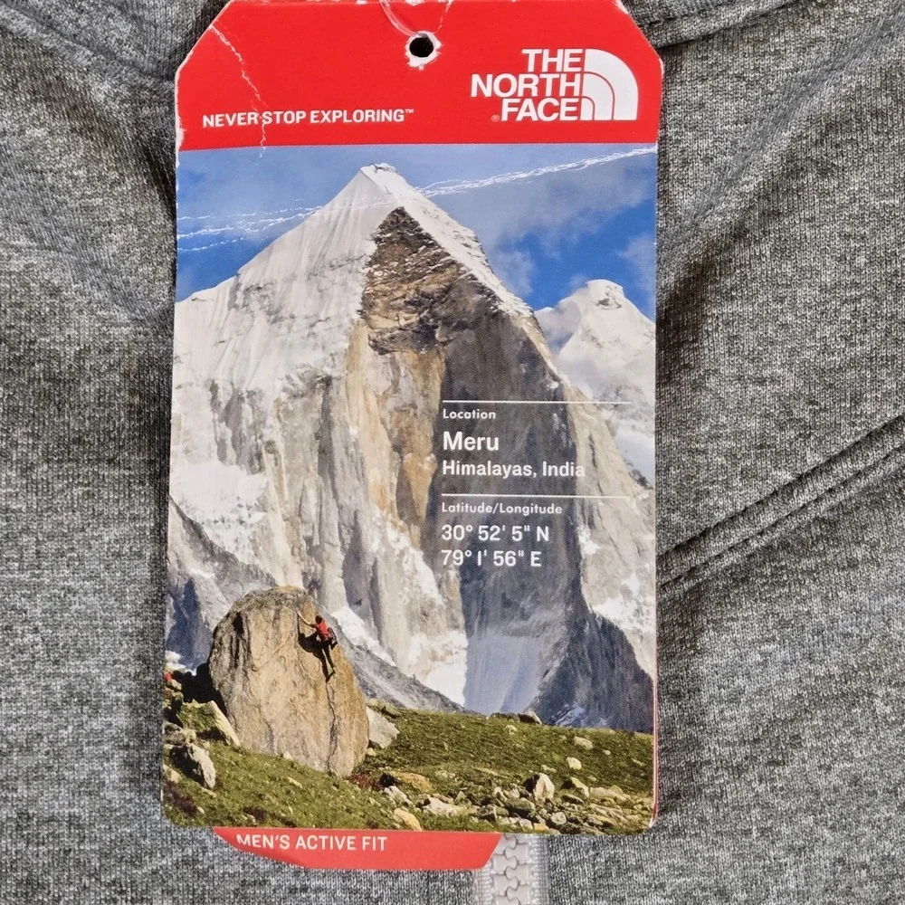 The North Face Mens 2XL Gray Canyonlands Full Zip Fleece Stretch Jacket Hiking‎
